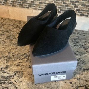 Vagabond Black Suede Flat